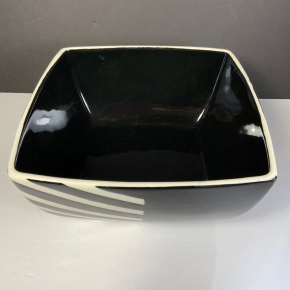 The Main Ingredient Bowl Salad Pasta Serving Black White Yin Yang Zebra #E2 - Picture 4 of 7